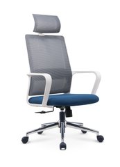 Офісне крісло WIND Intarsio Сірий / Синій жива фотографія