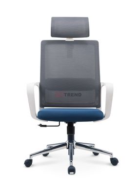 Компьютерное кресло WIND Intarsio Серый / Синий реальная фотография
