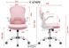 Офісне крісло CANDY Intarsio Рожевий / Білий
