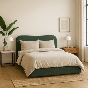 Кровать двуспальная MEBEL ELITE BRISTOL 160x200 см Зеленый реальная фотография