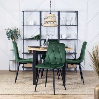 Стілець оксамитовий MEBEL ELITE ROBIN Velvet Зелений жива фотографія