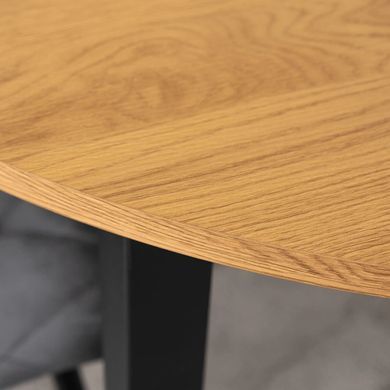 Стол раскладной MEBEL ELITE KANTE 102(142)х102 см Дуб /Черный реальная фотография