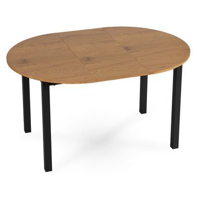 Стол раскладной MEBEL ELITE KANTE 102(142)х102 см Дуб /Черный реальная фотография