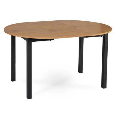 Стол раскладной MEBEL ELITE KANTE 102(142)х102 см Дуб /Черный реальная фотография