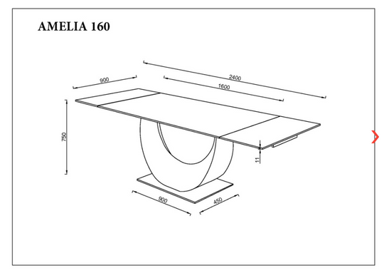 Стіл розкладний AMELIA Intarsio 160(240)*90 чорний мат/бронзовий жива фотографія