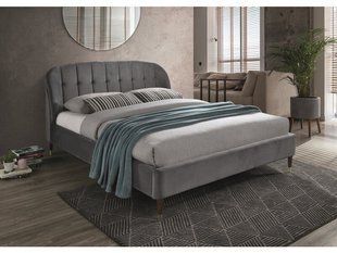Кровать LIGURIA Velvet Signal 160х200 Серый реальная фотография
