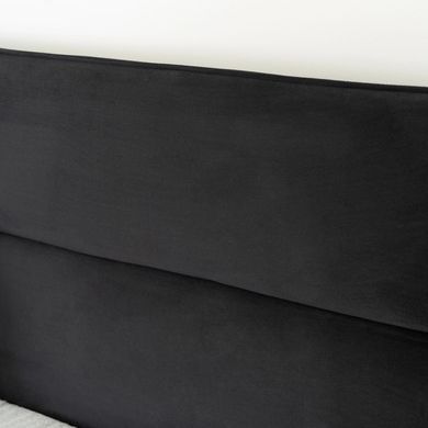 Кровать бархатная MEBEL ELITE BOND Velvet 160x200см Черный реальная фотография