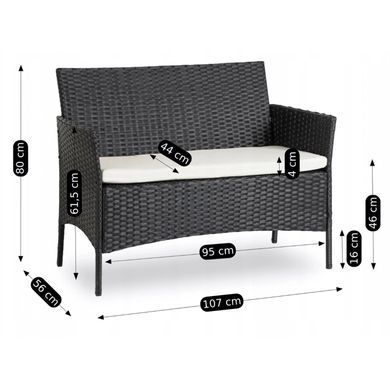 Комплект садовой мебели MEBEL ELITE MISSISIPI Черный