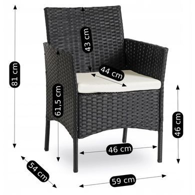 Комплект садовой мебели MEBEL ELITE MISSISIPI Черный