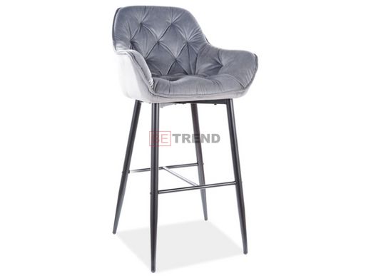 Барный стул CHERRY H-1 Velvet Signal Серый реальная фотография
