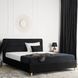 Кровать бархатная MEBEL ELITE BOND Velvet 160x200см Черный