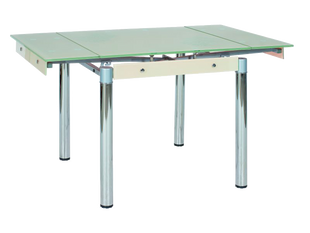 Стіл Скляний GD-082 Signal 80(131)x80 Крем жива фотографія