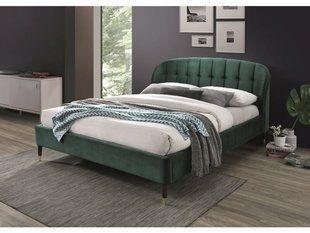 Кровать LIGURIA Velvet Signal 160х200 Зеленый реальная фотография