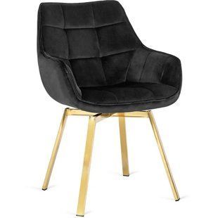 Стілець оксамитовий поворотний MEBEL ELITE MIA Velvet Чорний жива фотографія