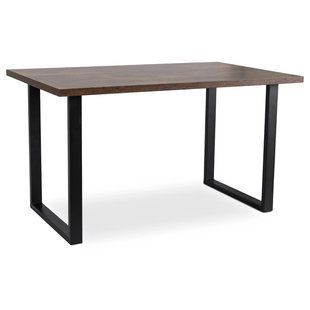 Стол MEBEL ELITE GLOS 135х80 см Дуб Рустик / Черный реальная фотография