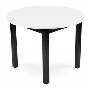 Стіл кухонний розкладний MEBEL ELITE HARRY 102(142)х102 см Білий / чорний жива фотографія
