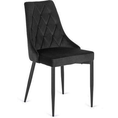 Комплект стол раскладной MEBEL ELITE CLARK 120(160)х80 см Черный +4 стулья CORK Черный реальная фотография