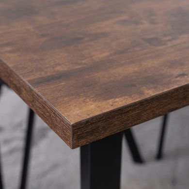 Стол MEBEL ELITE GLOS 135х80 см Дуб Рустик / Черный реальная фотография
