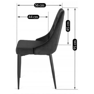Комплект стол раскладной MEBEL ELITE CLARK 120(160)х80 см Черный +4 стулья CORK Черный реальная фотография
