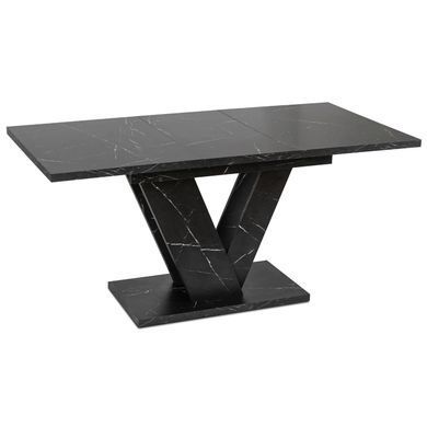 Комплект стол раскладной MEBEL ELITE CLARK 120(160)х80 см Черный +4 стулья CORK Черный реальная фотография
