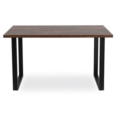 Стол MEBEL ELITE GLOS 135х80 см Дуб Рустик / Черный реальная фотография