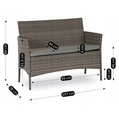 Комплект садовой мебели MEBEL ELITE MISSISIPI Серый