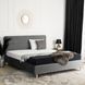 Кровать бархатная MEBEL ELITE BOND Velvet 160x200см Серый реальная фотография