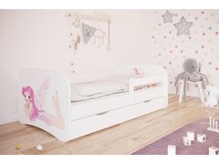 Детская кровать односпальная 160 х 80 Kocot Kids Baby Dreams Фея с крыльями белая с ящиком Польша