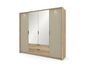 Шафа для одягу Perfect Home Летто / Letto 4D2S/220 4-дверна Дуб терра темний/сірий кам'яний жива фотографія