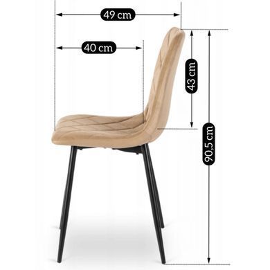 Стілець оксамитовий MEBEL ELITE FORIS Velvet Бежевий жива фотографія