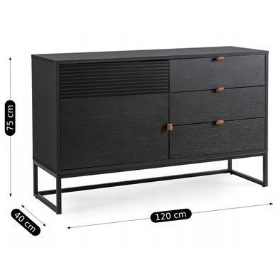 Комод MEBEL ELITE ISEO Чорний жива фотографія