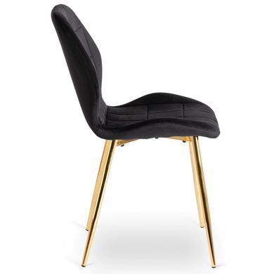 Стул бархатный MEBEL ELITE IRYS Velvet Черный/золото реальная фотография