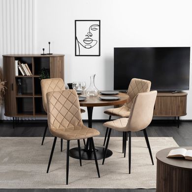 Стілець оксамитовий MEBEL ELITE FORIS Velvet Бежевий жива фотографія