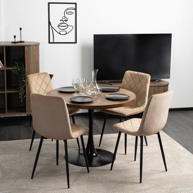 Стілець оксамитовий MEBEL ELITE FORIS Velvet Бежевий жива фотографія