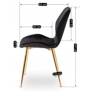 Стул бархатный MEBEL ELITE IRYS Velvet Черный/золото реальная фотография