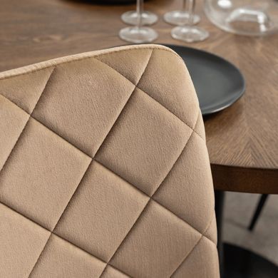 Стілець оксамитовий MEBEL ELITE FORIS Velvet Бежевий жива фотографія