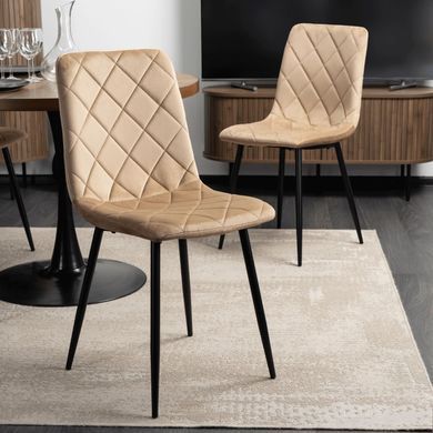 Стілець оксамитовий MEBEL ELITE FORIS Velvet Бежевий жива фотографія