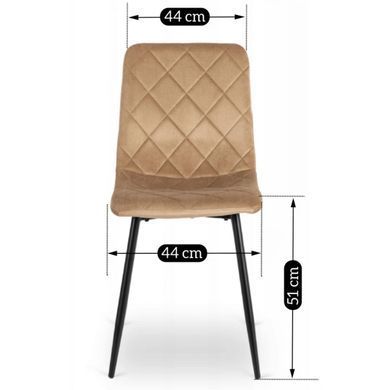 Стілець оксамитовий MEBEL ELITE FORIS Velvet Бежевий жива фотографія