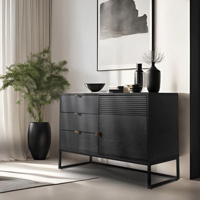 Комод MEBEL ELITE ISEO Чорний жива фотографія
