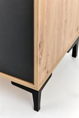 Комод RAVEN KM-1&nbsp;Halmar 160x40 Дуб Артизан Черный реальная фотография