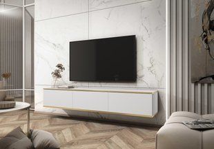 Тумба под ТВ навесная Perfect Home Оро / Oro RTV175 Белый реальная фотография