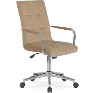 Стул офисный поворотный MEBEL ELITE BOSTON Velvet Бежевый реальная фотография
