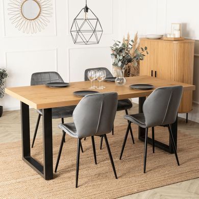 Стол раскладной MEBEL ELITE TOMAS 130(230)х95 см Дуб Золотой/черный реальная фотография