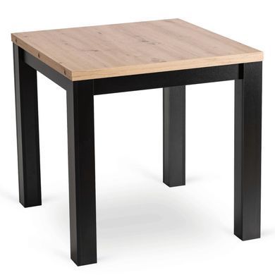Комплект стол раскладной MEBEL ELITE MAX 80(160)х80 см Дуб артизан Черный +4 стула CHRIS Зеленый реальная фотография
