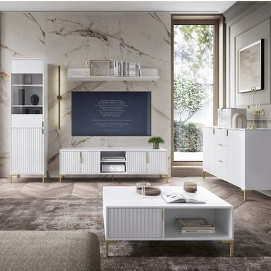 Витрина TORELLO MEBEL ELITE 190 Белый реальная фотография