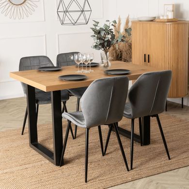Стол раскладной MEBEL ELITE TOMAS 130(230)х95 см Дуб Золотой/черный реальная фотография