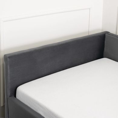 Кровать бархатная MEBEL ELITE JONAS Velvet 90x200 Сеерий реальная фотография