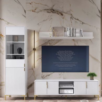 Витрина TORELLO MEBEL ELITE 190 Белый реальная фотография