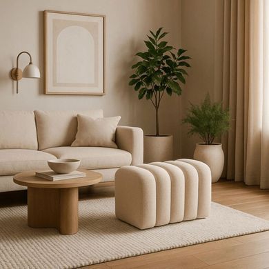 Пуф MEBEL ELITE KARBON Крем