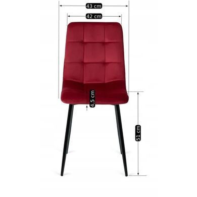Стілець оксамитовий MEBEL ELITE PERU Velvet, Бордовий жива фотографія